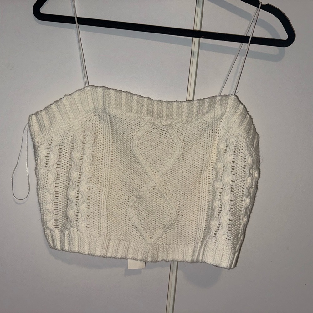 Aeropostale Cream Ribbed Crop Camisole